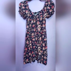 Blue floral mini dress